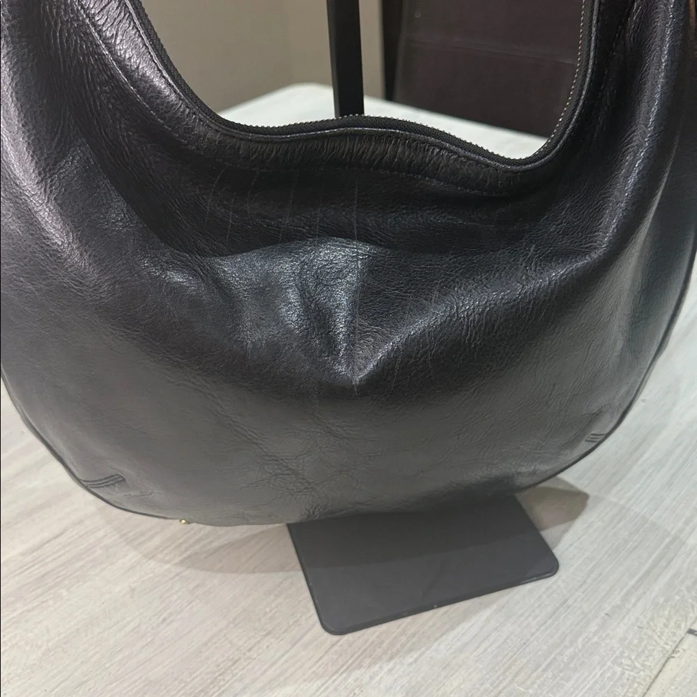 Cole Haan Black Leather Bag with Gold Detail